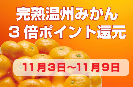 完熟温州みかん3倍ポイント還元キャンペーン